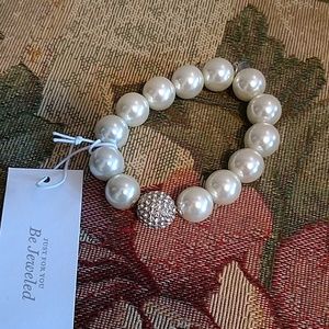 Chico's chunky pearl diamond bracelet